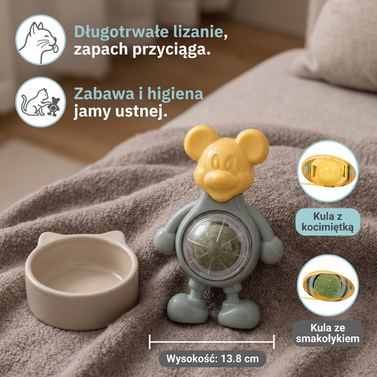 Piłka Z Kocimiętką Do Gryzienia Dla Kotów