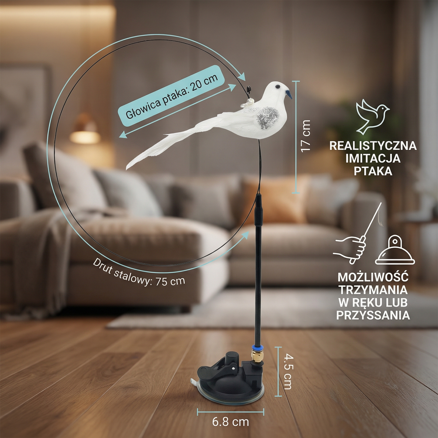 Zabawkowy ptak – interaktywna zabawka dla kota