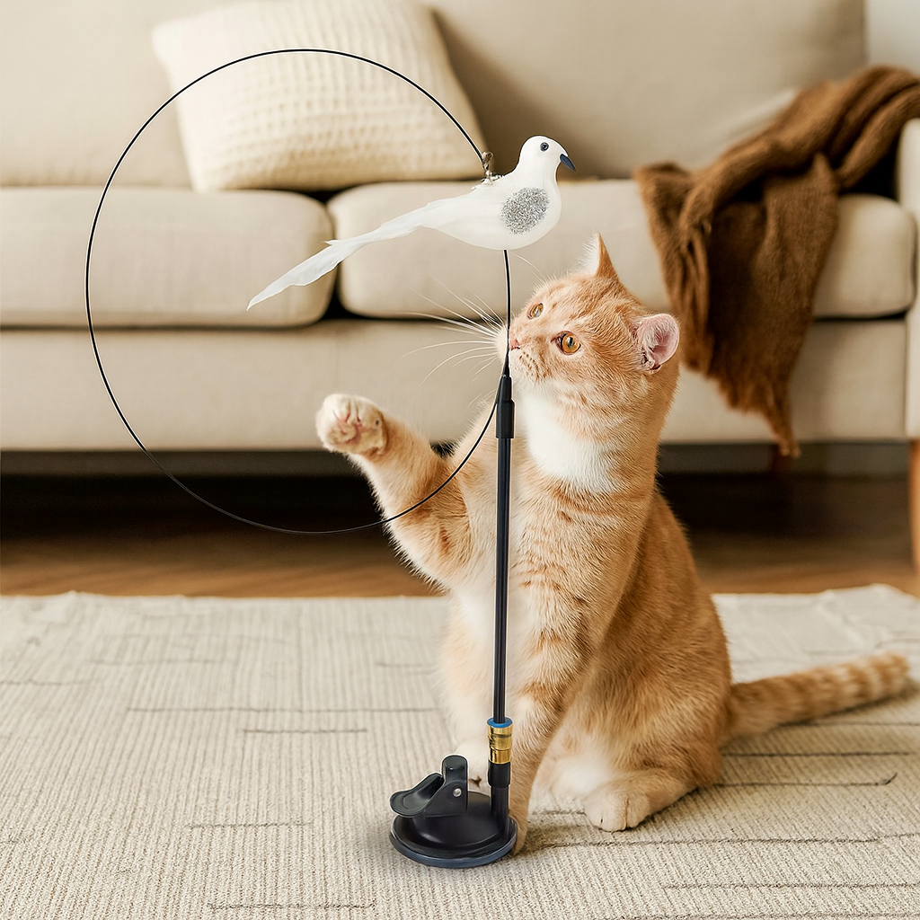 Zabawkowy ptak – interaktywna zabawka dla kota