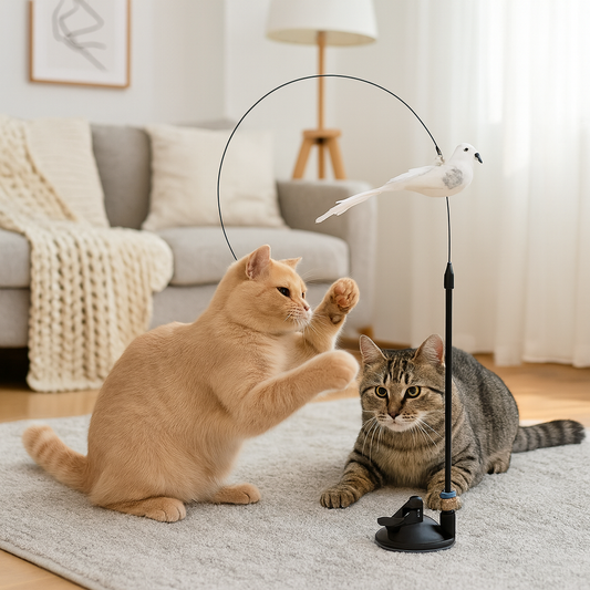 Zabawkowy ptak – interaktywna zabawka dla kota