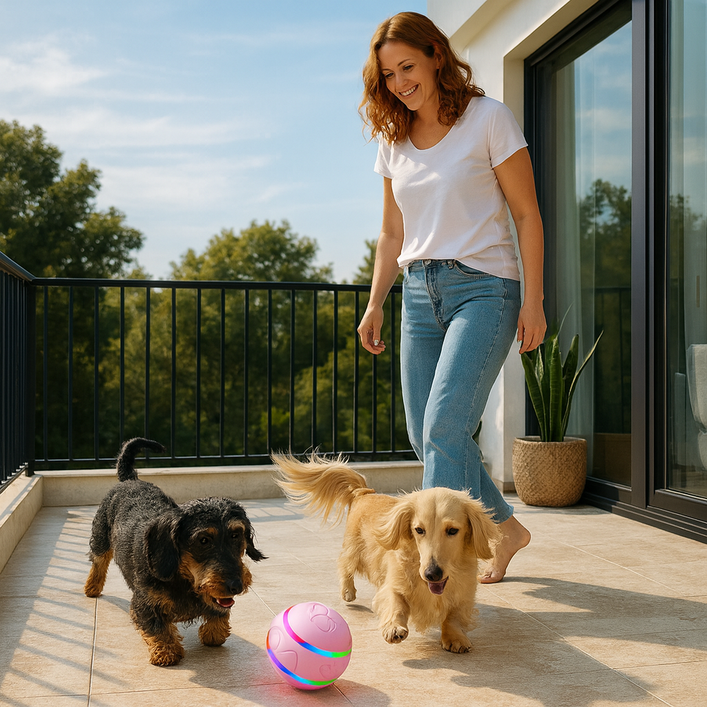 Wytrzymała i długotrwała samobieżna piłka dla psa