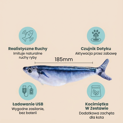 Interaktywna zabawka dla kota – machający się rybka