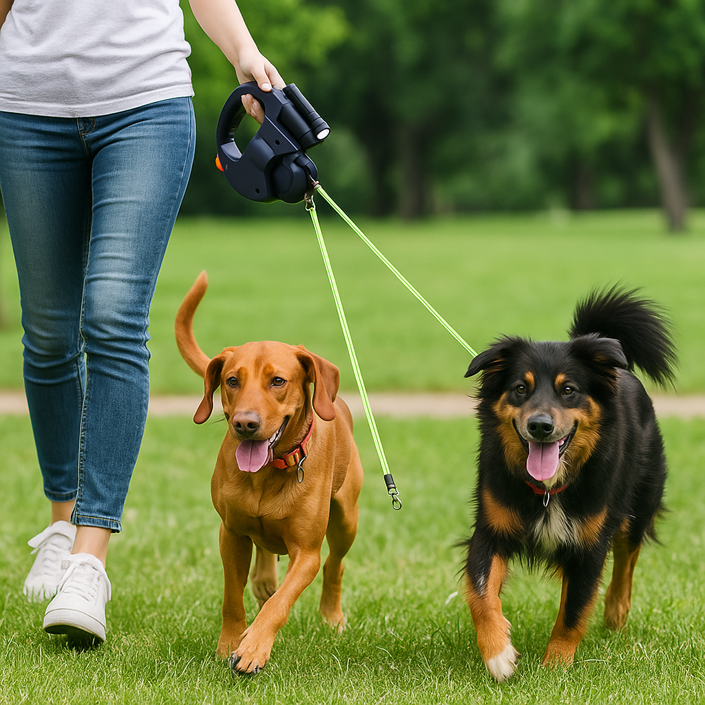 Praktyczna podwójna smycz dla psa zapobiegająca splątywaniu