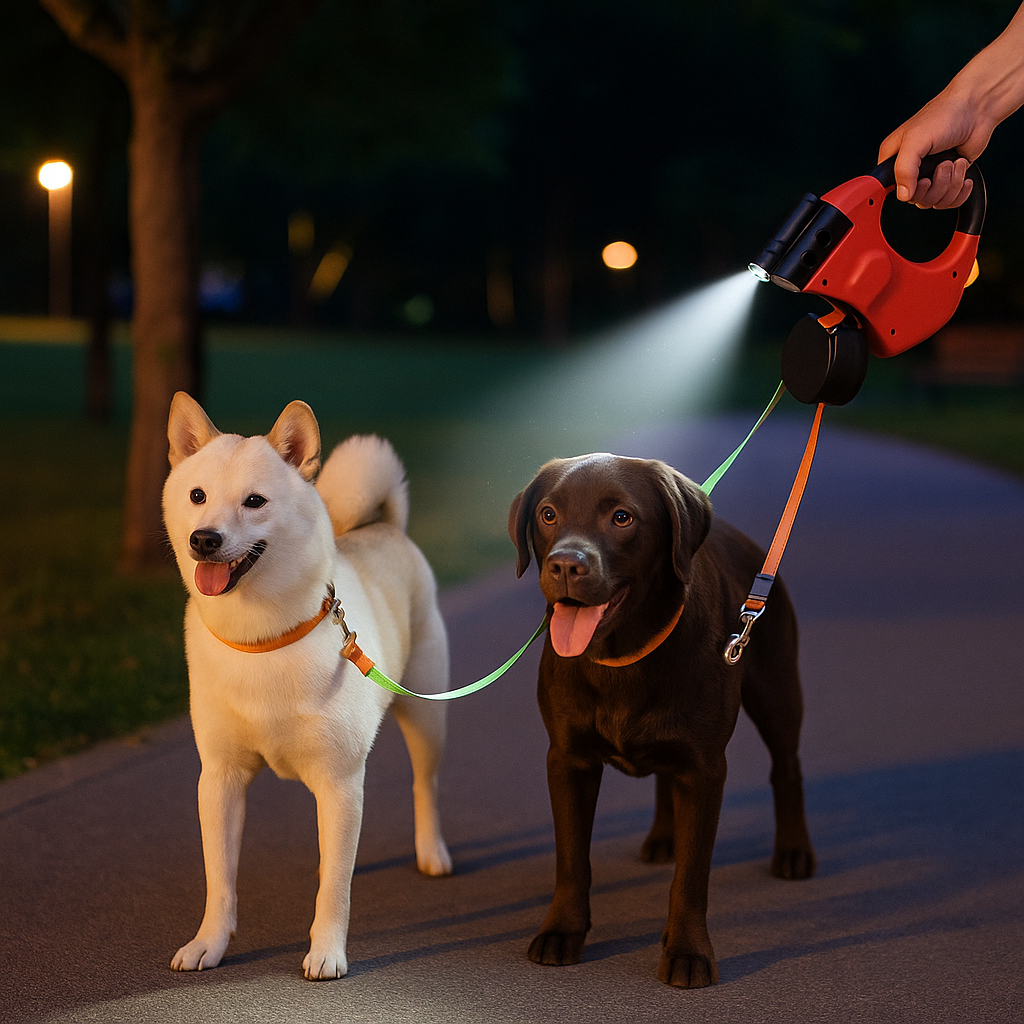 Praktyczna podwójna smycz dla psa zapobiegająca splątywaniu