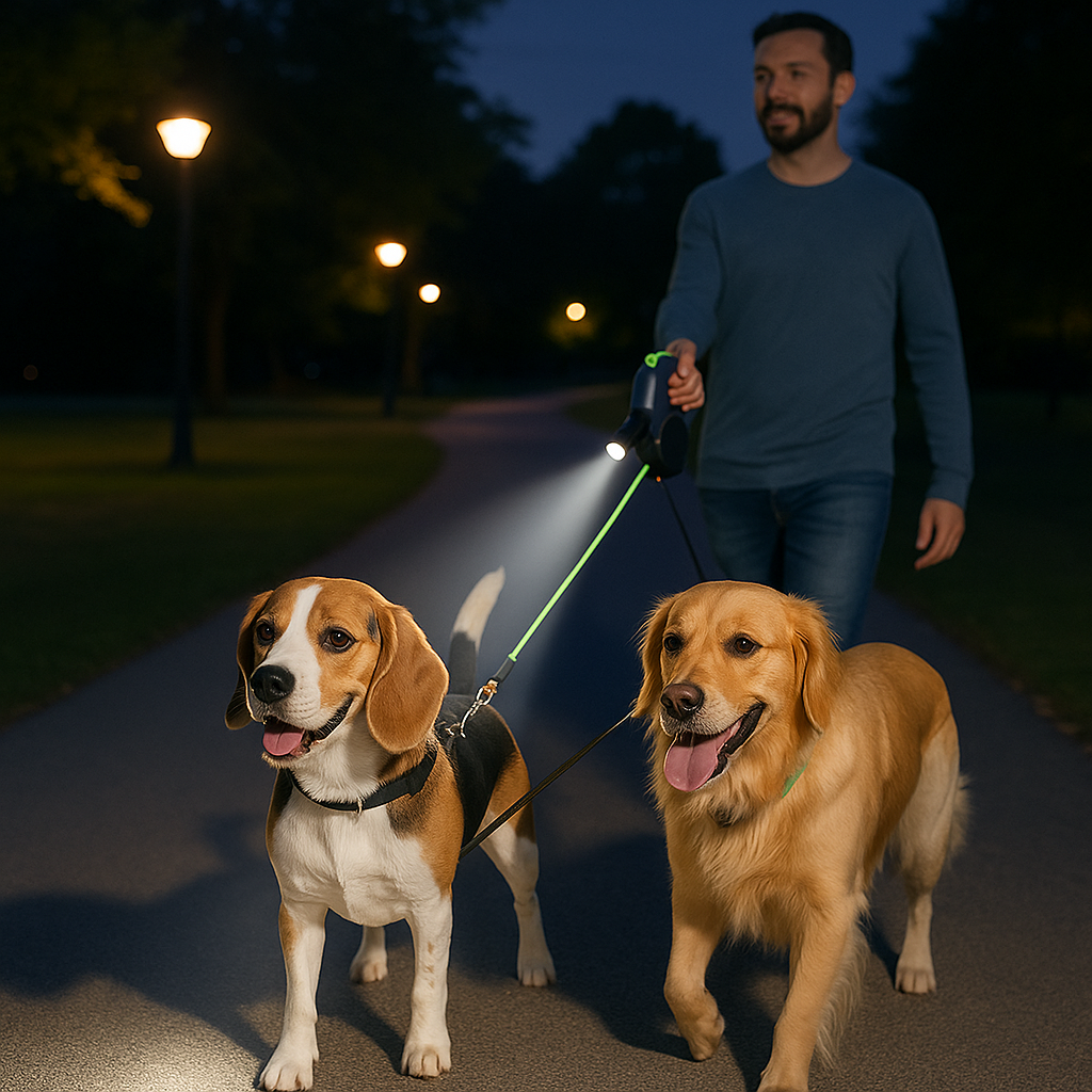 Praktyczna podwójna smycz dla psa zapobiegająca splątywaniu