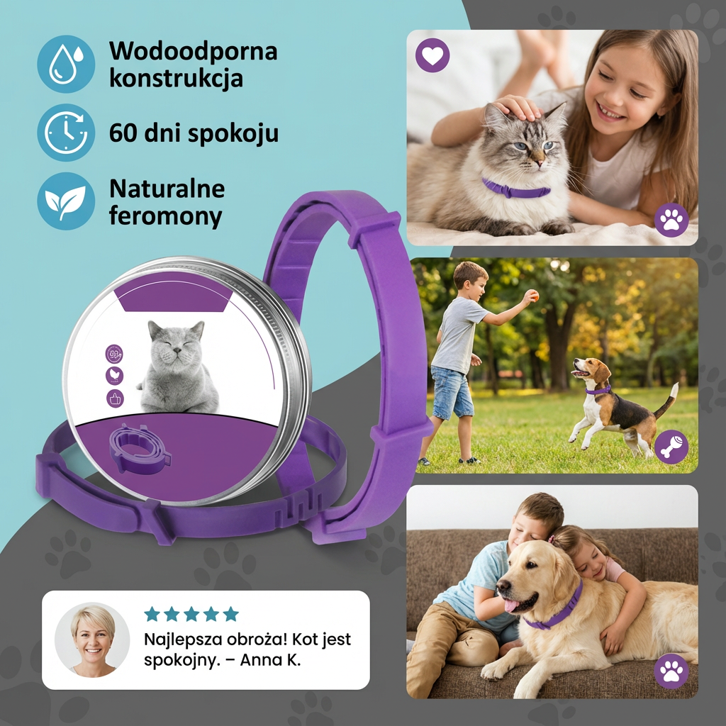 Obroża uspokajająca z feromonami