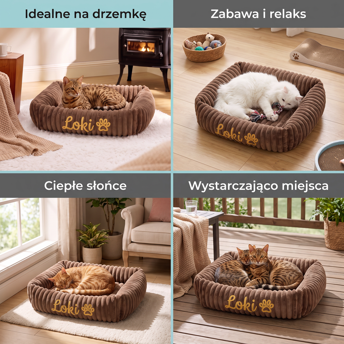 Spersonalizowane puszyste legowisko dla kota w kształcie chmurki z miękkimi bokami