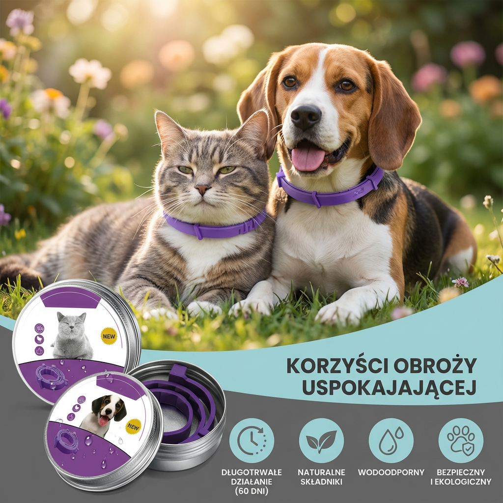 Obroża uspokajająca z feromonami