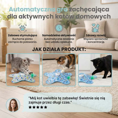 Automatyczna gra zachęcająca dla aktywnych kotów domowych