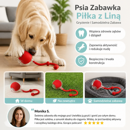 Psia Zabawka Piłka z Liną ⎜ Gryzienie i Samodzielna Zabawa