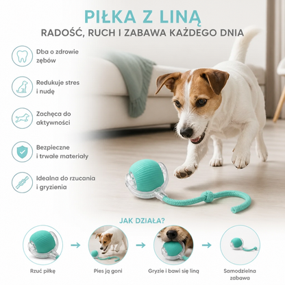 Psia Zabawka Piłka z Liną ⎜ Gryzienie i Samodzielna Zabawa