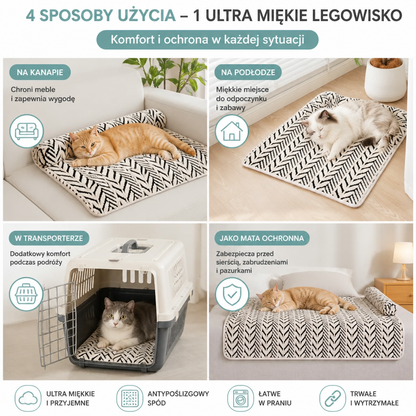 Ultramiękka Antypoślizgowa Mata Legowiskowa Ortopedyczna Dla Kota