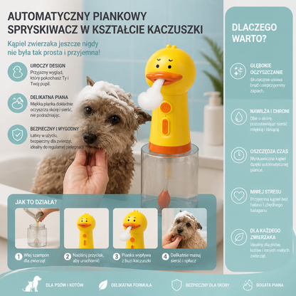 Automatyczny Piankowy Spryskiwacz Dla Zwierząt W Kształcie Kaczuszki