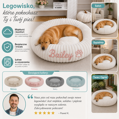 Personalizowane Okrągłe Puszyste Legowisko Dla Psa