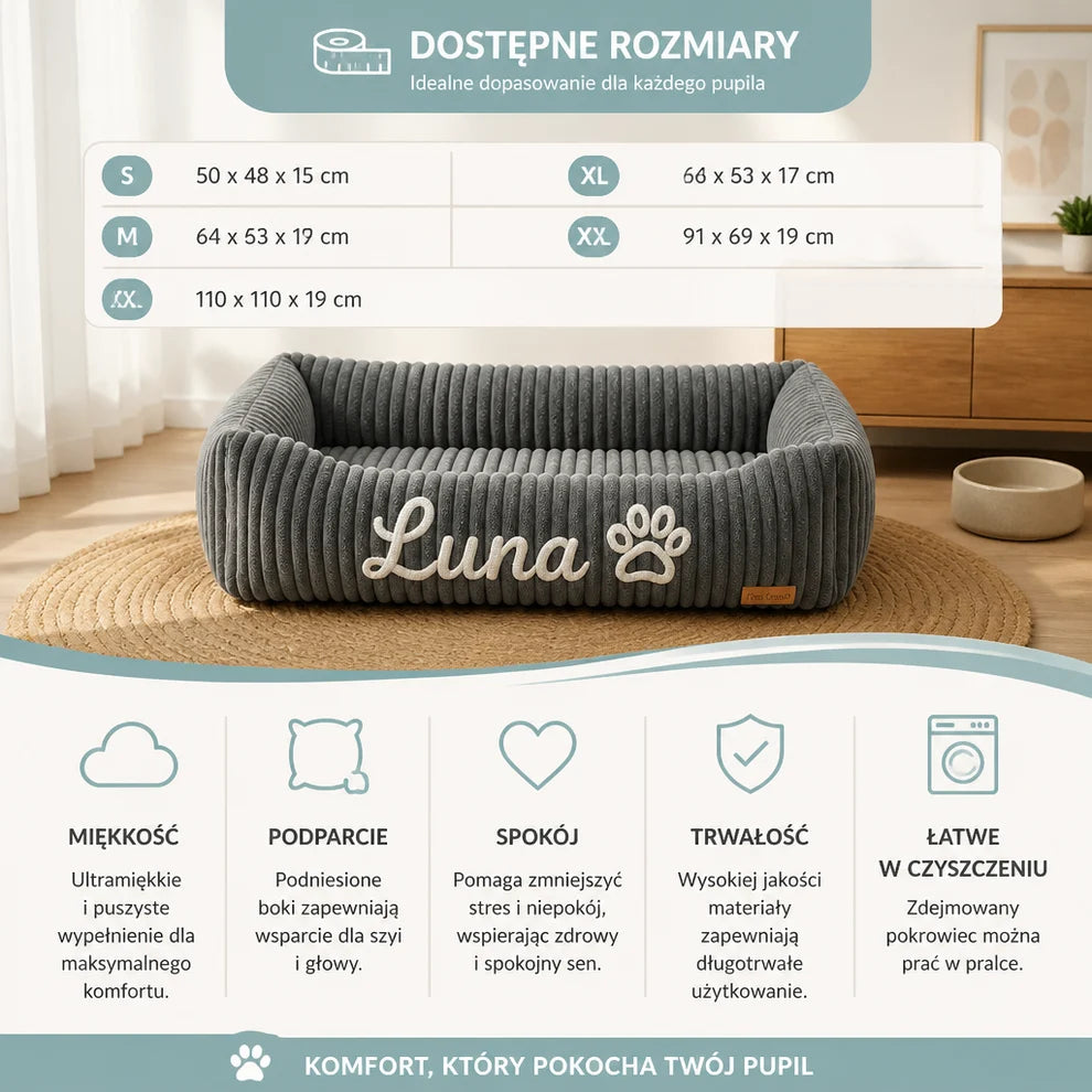 Personalizowane Puszyste Legowisko Dla Psa W Kształcie Chmurki Z Miękkimi Bokami