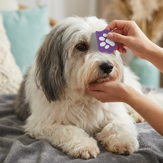 Pet Eye Comb – Grzebień do pielęgnacji twarzy dla plam łzowych, wydzieliny z oczu i kontroli pcheł