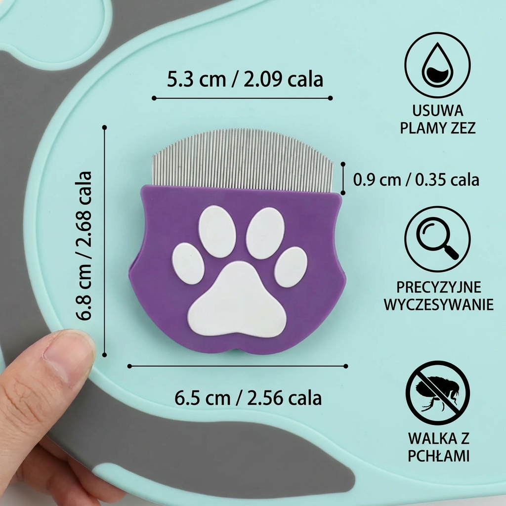 Pet Eye Comb – Grzebień do pielęgnacji twarzy dla plam łzowych, wydzieliny z oczu i kontroli pcheł
