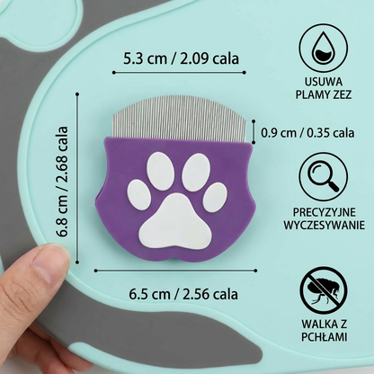 Pet Eye Comb – Grzebień do pielęgnacji twarzy dla plam łzowych, wydzieliny z oczu i kontroli pcheł
