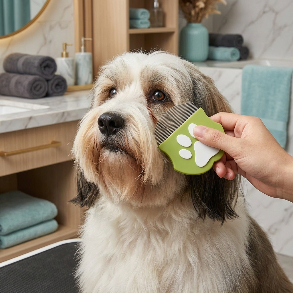 Pet Eye Comb – Grzebień do pielęgnacji twarzy dla plam łzowych, wydzieliny z oczu i kontroli pcheł