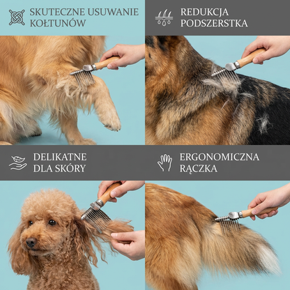 Grzebień do Rozczesywania Sierści dla Zwierząt – Usuwanie Kołtunów i Podszerstka
