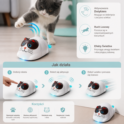 Interaktywny Inteligentny Robot Dla Kota Sterowany Dotykiem