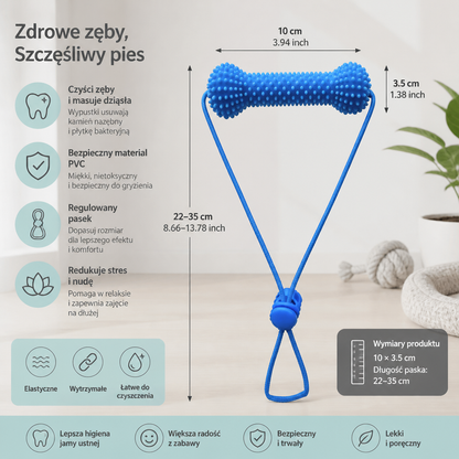 Szczoteczka do Zębów dla Psa – Zabawka do Gryzienia z Regulowanym Paskiem do Łatwej Pielęgnacji Zębów