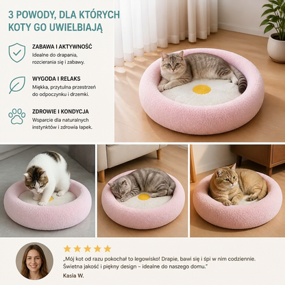 Kwiatowy Drapak Dla Kota – Przytulna Dwufunkcyjna Leżanka Do Drapania