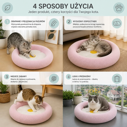 Kwiatowy Drapak Dla Kota – Przytulna Dwufunkcyjna Leżanka Do Drapania