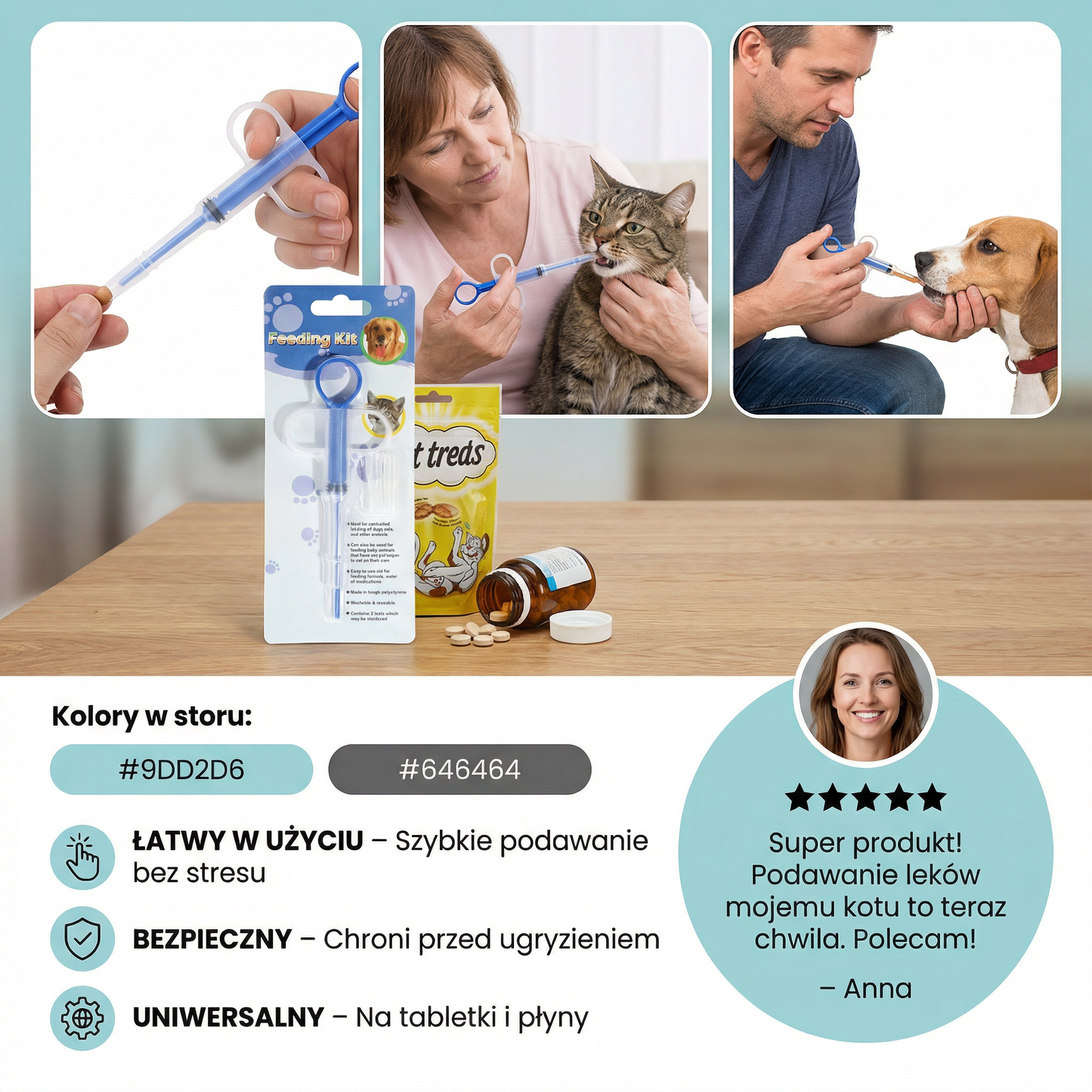 Pet Pill Shooter – Łatwy dozownik leków dla kotów i psów