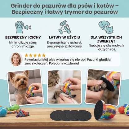 Grinder do pazurów dla psów i kotów – Bezpieczny i łatwy trymer do pazurów