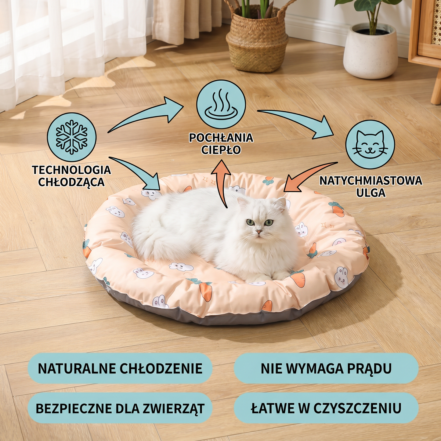 Praktyczna mata chłodząca dla kotów – odświeżająca mata letnia na gorące dni