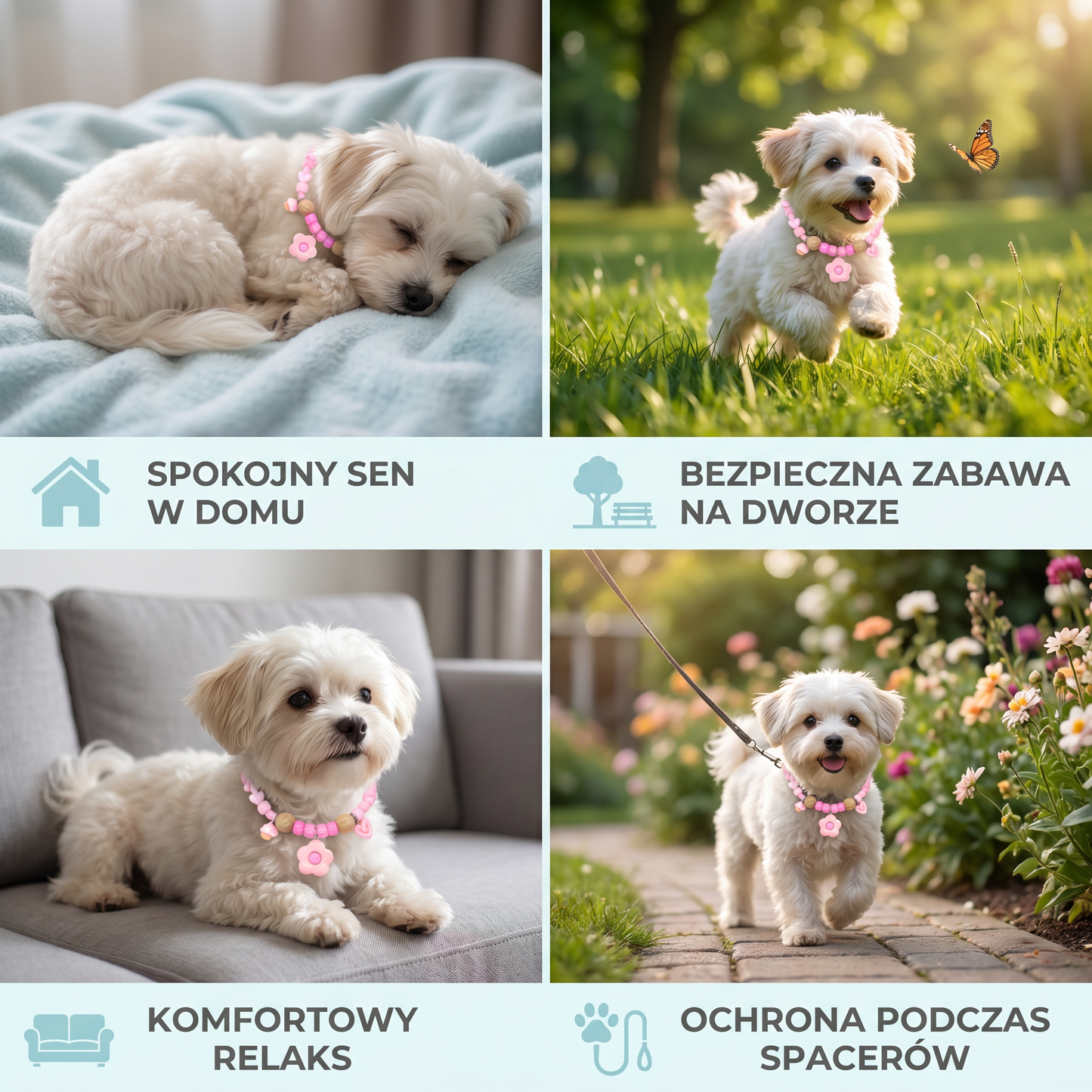 Urocza obroża z repelentem na owady dla psów