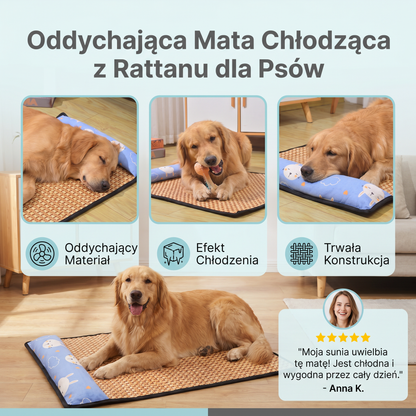 Oddychająca Mata Chłodząca z Rattanu dla Psów