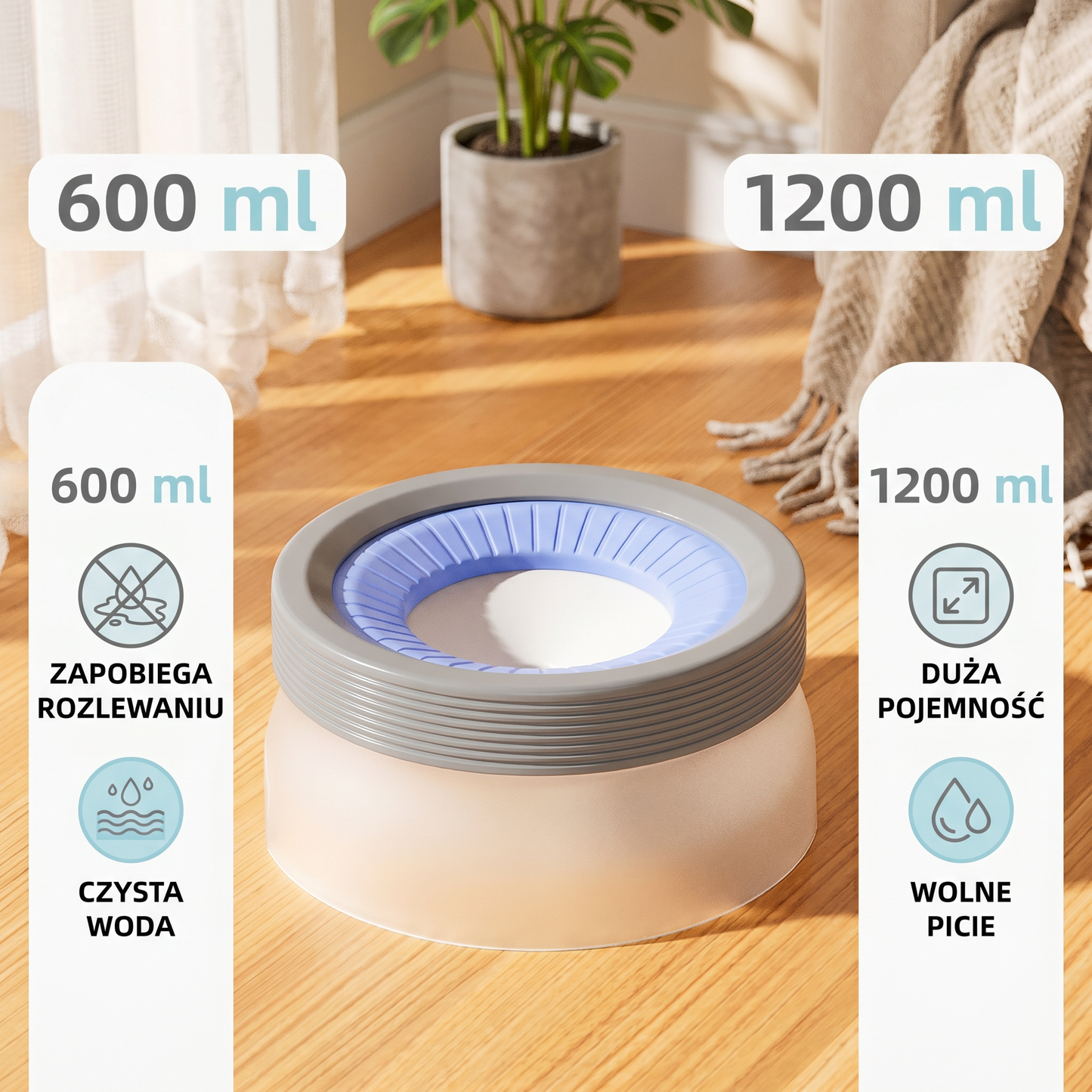 Miska dla Psa Zapobiegająca Rozlewaniu Wody