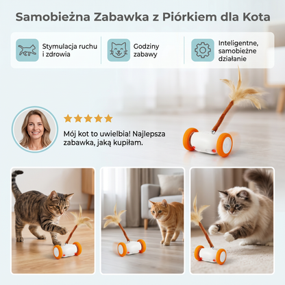 Samobieżna Zabawka z Piórkiem dla Kota