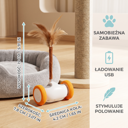 Samobieżna Zabawka z Piórkiem dla Kota