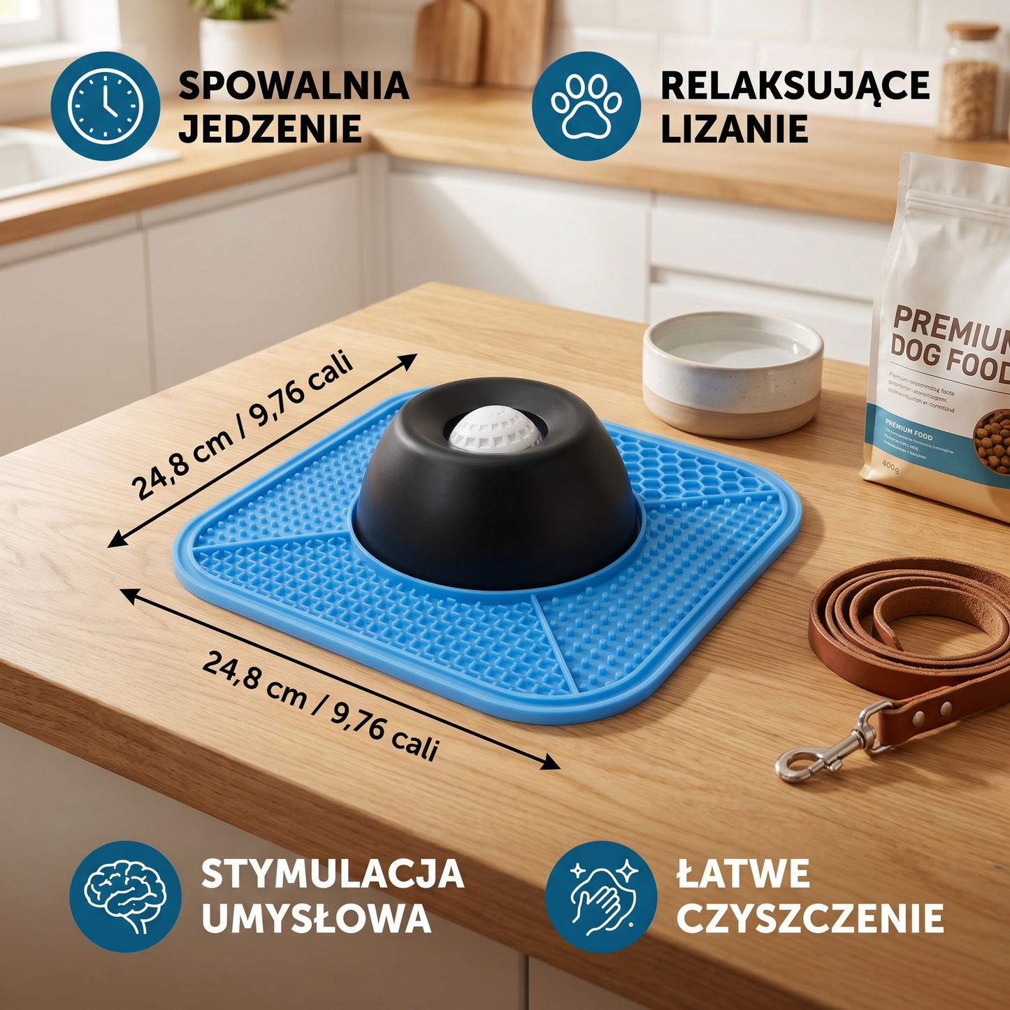 Miska Spowalniająca Jedzenie 2 w 1 z Matą do Lizania