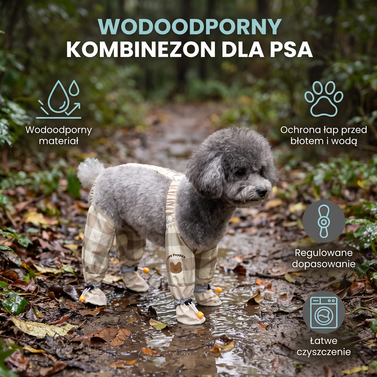 Wodoodporny Kombinezon Z Osłonami Na Łapy Dla Psa – Czyste I Chronione Spacery Na Świeżym Powietrzu