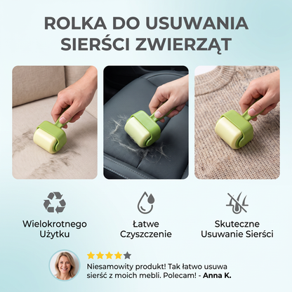 Rolka Do Usuwania Sierści Zwierząt z Wielokrotnego Użytku do Łatwego Czyszczenia Tkanin
