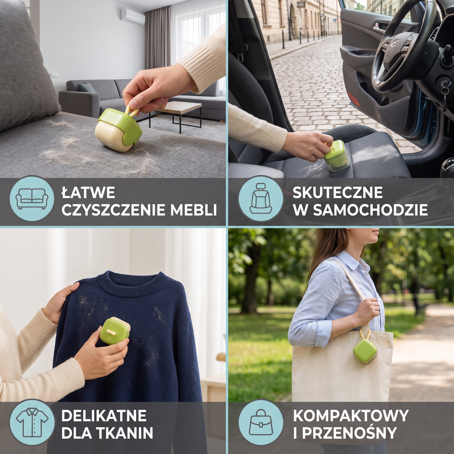 Rolka Do Usuwania Sierści Zwierząt z Wielokrotnego Użytku do Łatwego Czyszczenia Tkanin