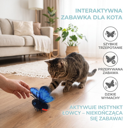 Interaktywna Trzepocząca Zabawka Dla Kota W Kształcie Motyla – Automatyczny Latający Teaser