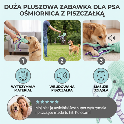 Duża Pluszowa Zabawka Dla Psa Ośmiornica Z Piszczałką