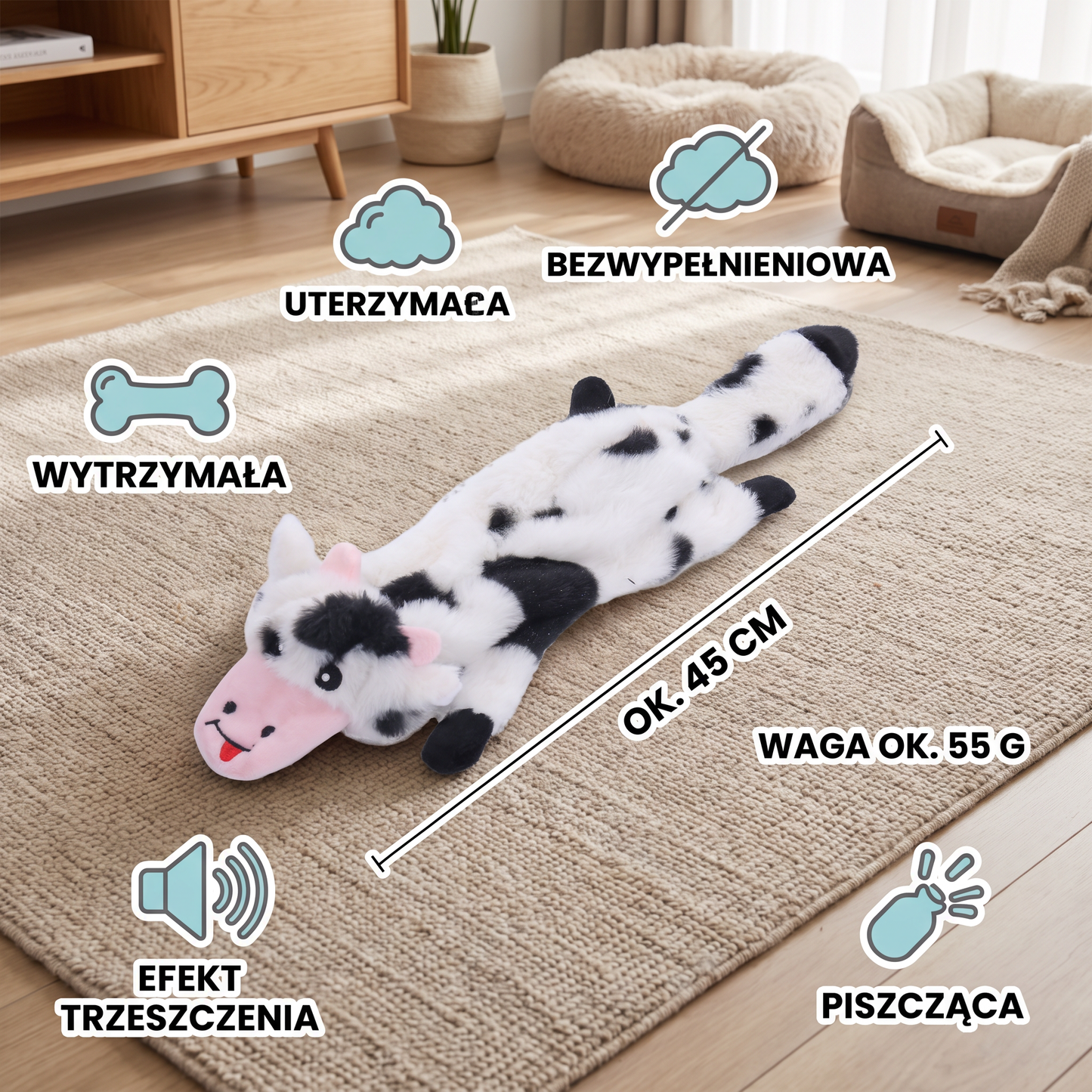 Wytrzymała Bezwypełnieniowa Zabawka Dla Psa Z Efektem Trzeszczenia I Piszczenia
