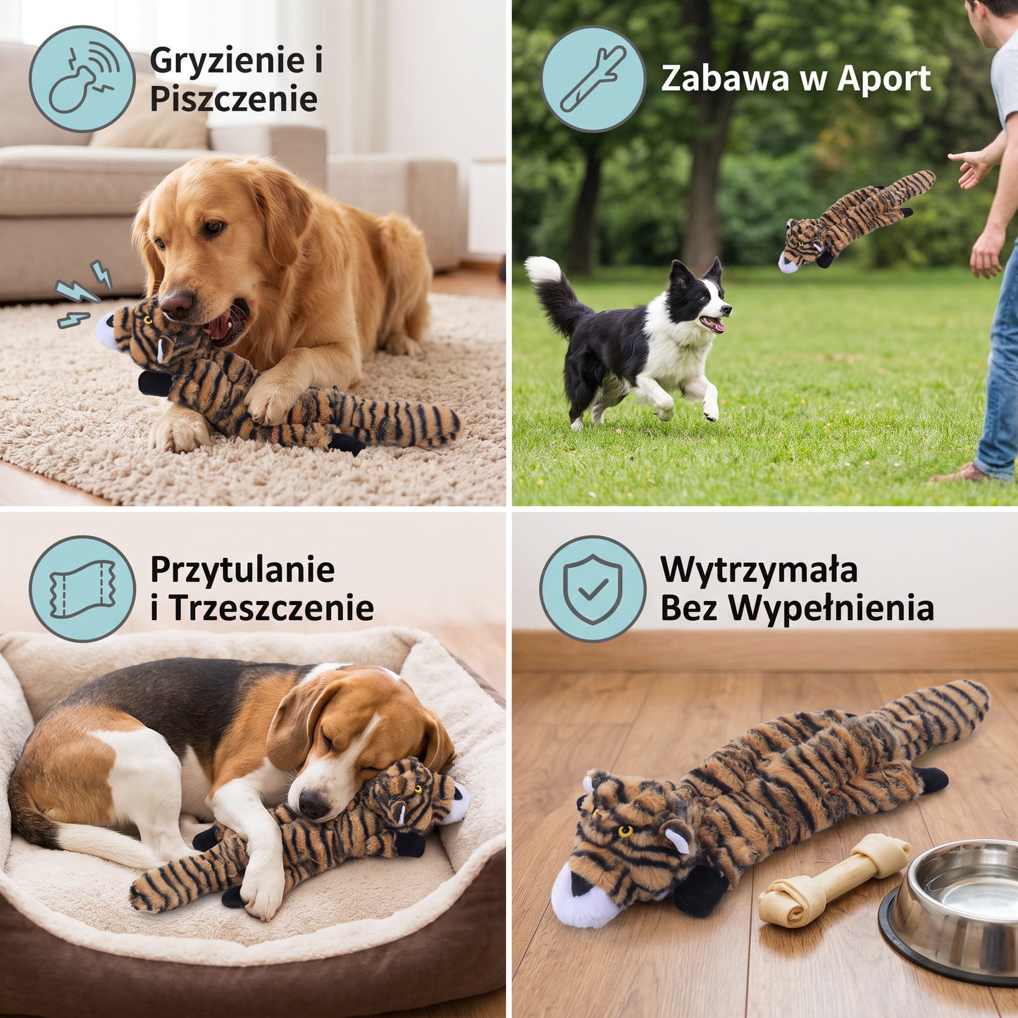 Wytrzymała Bezwypełnieniowa Zabawka Dla Psa Z Efektem Trzeszczenia I Piszczenia
