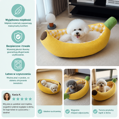 Bananowe Przytulne Legowisko dla Psów
