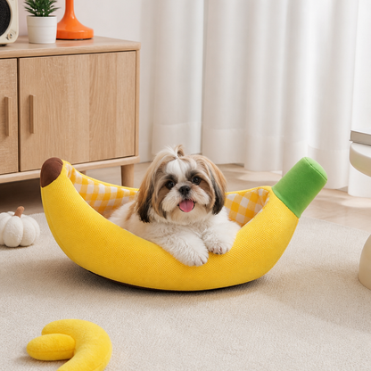 Bananowe Przytulne Legowisko dla Psów