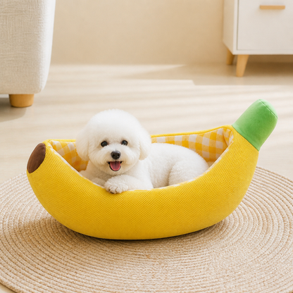 Bananowe Przytulne Legowisko dla Psów