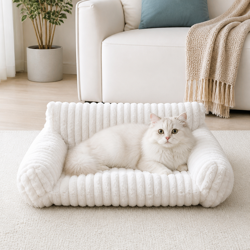 Puszyste Legowisko Chmurka Dla Kota z Miękkimi Bokami i Pranymi Pokrowcami