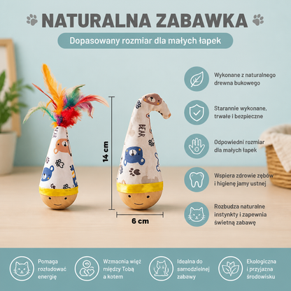 Naturalna Drewniana Zabawka Wańka-Wstańka z Drewna Bukowego