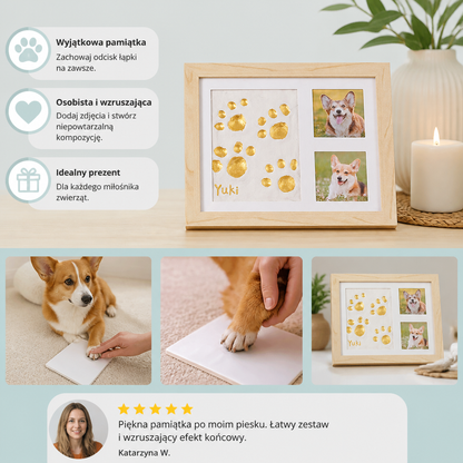Zestaw DIY z Ramką na Odcisk Łapy Zwierzaka – Odcisk Łapy i Ekspozycja Zdjęć